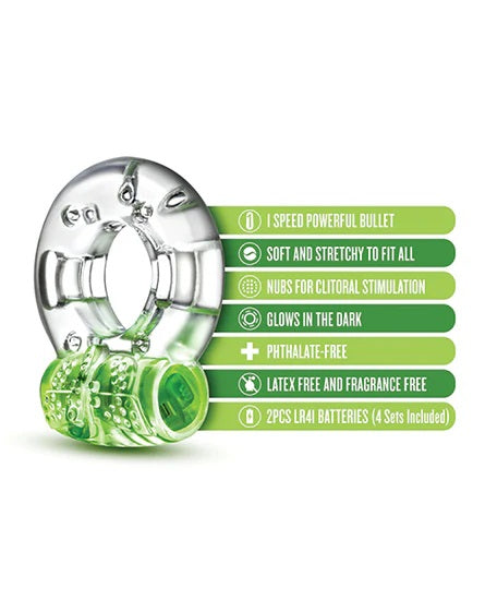 PLAY WITH ME AROUSER VIBRATING C-RING - GREEN