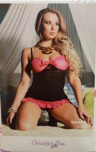 BABY DOLL 1454 NEGRO/ROSA