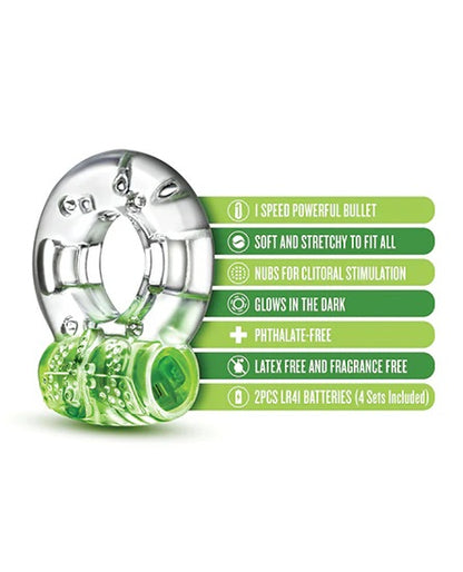 PLAY WITH ME AROUSER VIBRATING C-RING - GREEN